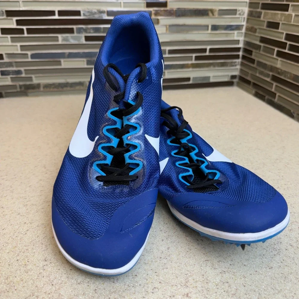 Nike Zoom Rival D 10 Mens 12 Blue &  White Track Field Racing‎ Spikes 907566-400